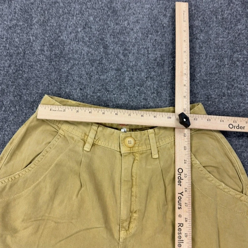 Free People Pants Womens 0 Beige Pleated Twill Chino Straight Leg Relaxed Casual